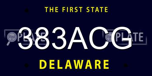 383ACG Delaware License Plate