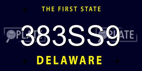 383SS9 Delaware License Plate