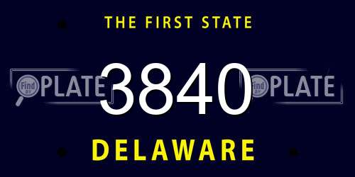 3840 Delaware License Plate