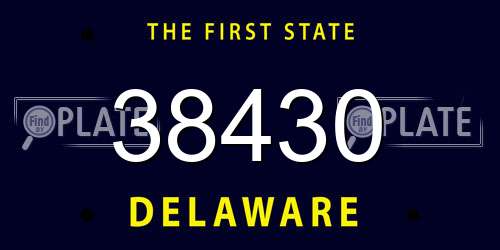 38430 Delaware License Plate