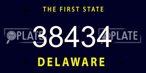 38434 Delaware License Plate