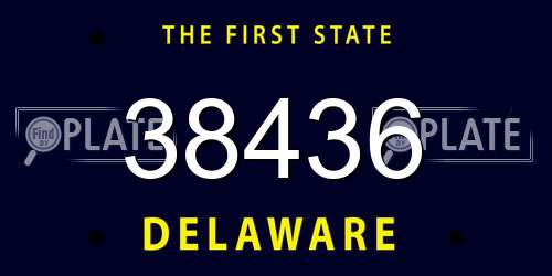 38436 Delaware License Plate