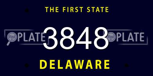 3848 Delaware License Plate