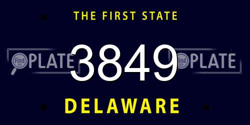 3849 Delaware License Plate