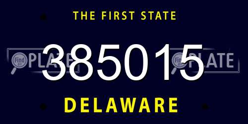 385015 Delaware License Plate