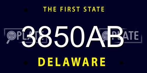 3850AB Delaware License Plate