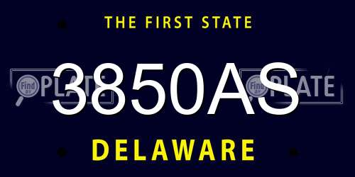 3850AS Delaware License Plate