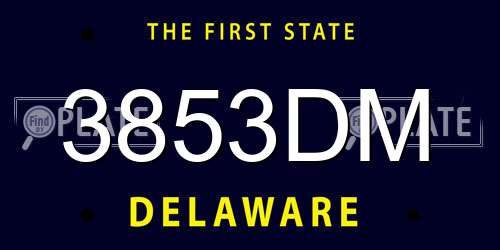 3853DM Delaware License Plate