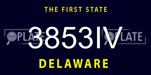 3853IV Delaware License Plate