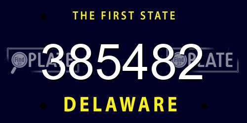 385482 Delaware License Plate