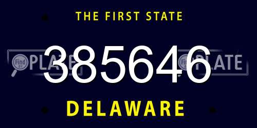 385646 Delaware License Plate