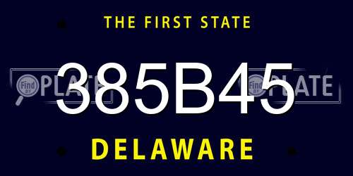 385B45 Delaware License Plate