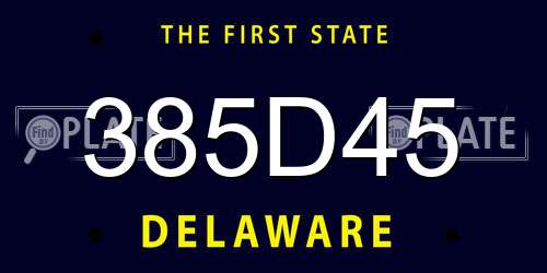 385D45 Delaware License Plate