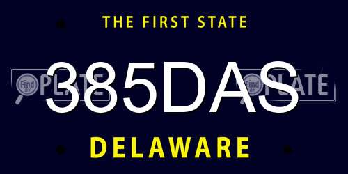 385DAS Delaware License Plate