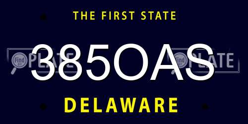 385OAS Delaware License Plate