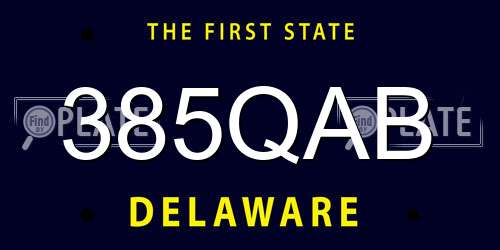 385QAB Delaware License Plate