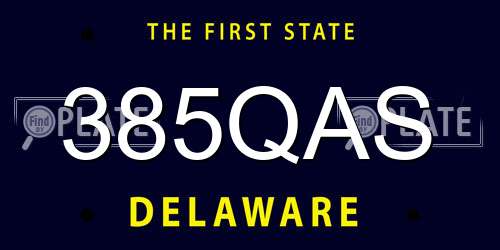 385QAS Delaware License Plate