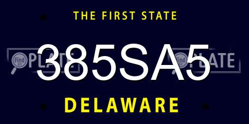 385SA5 Delaware License Plate
