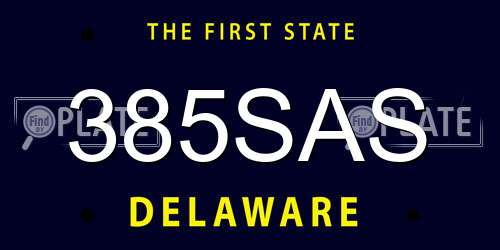 385SAS Delaware License Plate