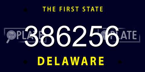 386256 Delaware License Plate