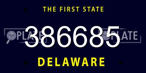 386685 Delaware License Plate