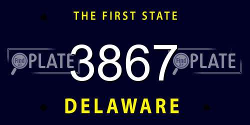 3867 Delaware License Plate
