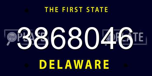 3868046 Delaware License Plate