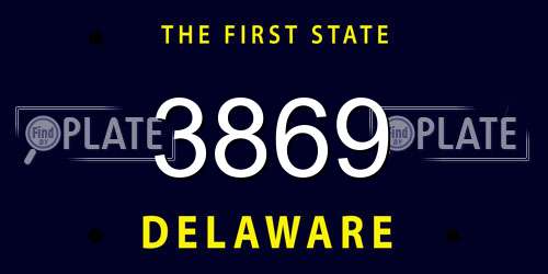 3869 Delaware License Plate