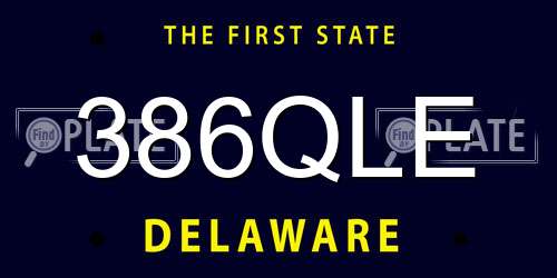 386QLE Delaware License Plate