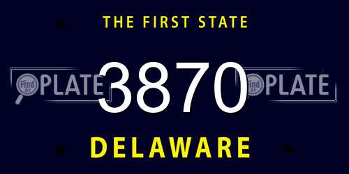 3870 Delaware License Plate