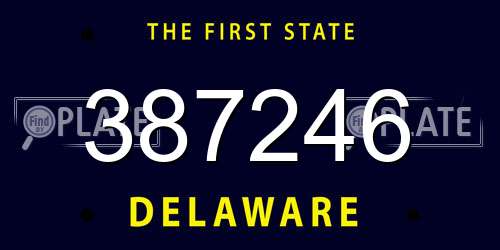 387246 Delaware License Plate