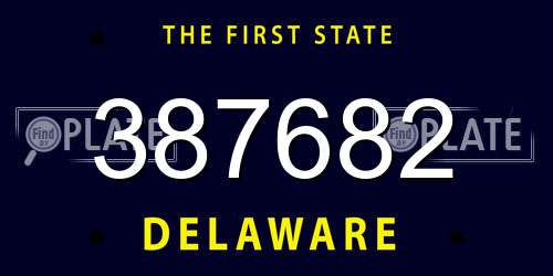 387682 Delaware License Plate