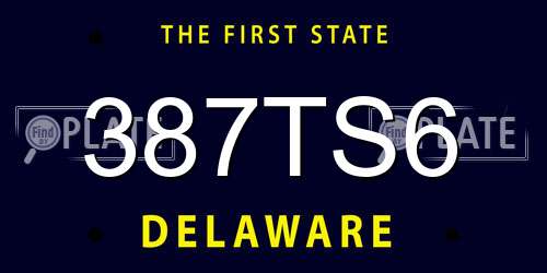 387TS6 Delaware License Plate