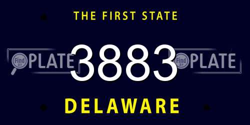 3883 Delaware License Plate
