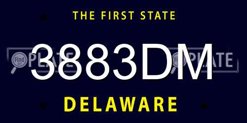 3883DM Delaware License Plate