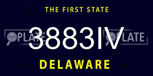 3883IV Delaware License Plate