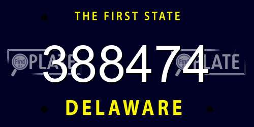 388474 Delaware License Plate