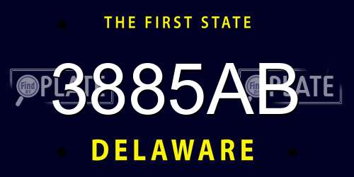 3885AB Delaware License Plate
