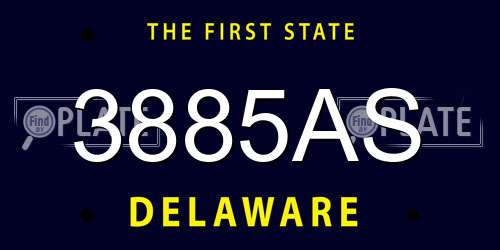 3885AS Delaware License Plate