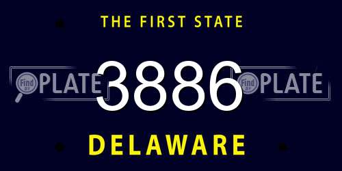 3886 Delaware License Plate