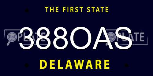 388OAS Delaware License Plate