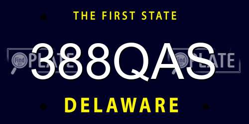 388QAS Delaware License Plate