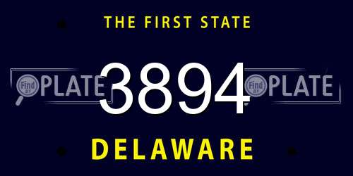 3894 Delaware License Plate