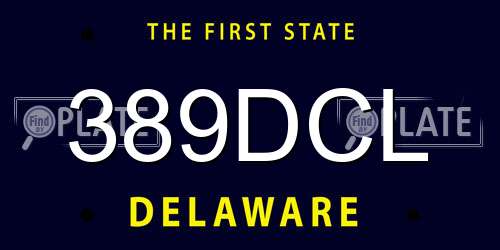 389DCL Delaware License Plate
