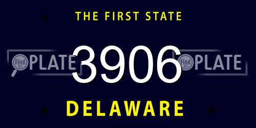 3906 Delaware License Plate