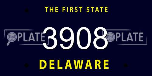 3908 Delaware License Plate