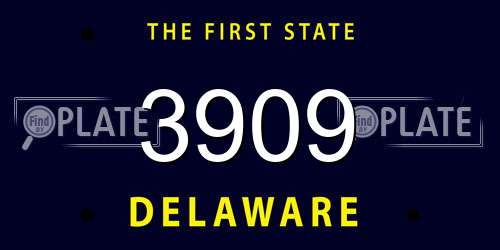 3909 Delaware License Plate