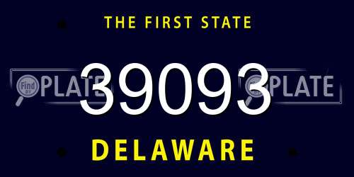 39093 Delaware License Plate