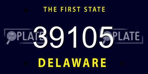 39105 Delaware License Plate