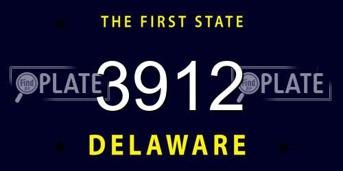 3912 Delaware License Plate
